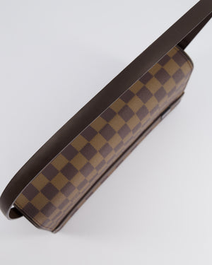 Louis Vuitton Damier Ebene Brown Tribeca Shoulder Bag with Leather Handle