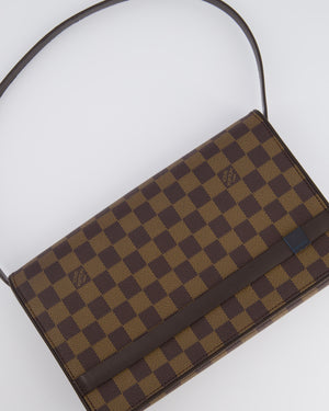 Louis Vuitton Damier Ebene Brown Tribeca Shoulder Bag with Leather Handle