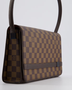 Louis Vuitton Damier Ebene Brown Tribeca Shoulder Bag with Leather Handle