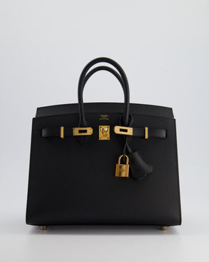 *RARE* Hermès Birkin 25cm Sellier Bag in Black Epsom Leather with Rose Gold Hardware