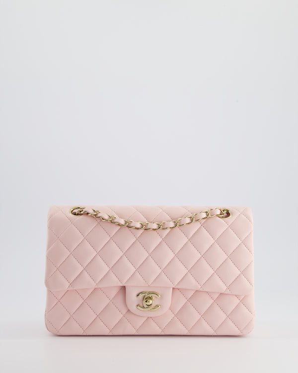 *SUPER HOT* Chanel Rose Sakura Caviar Quilted Medium Double Flap Bag with Champagne Gold Hardware RRP £8,850