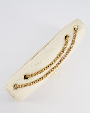 Chanel Cream Gabrielle Quilted Calfskin Bag with Antique Gold Hardware