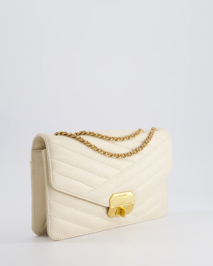 Chanel Cream Gabrielle Quilted Calfskin Bag with Antique Gold Hardware