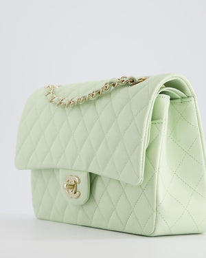 Chanel Pistachio Green Medium Double Flap Bag in Caviar Leather with Champagne Gold Hardware RRP £8,850