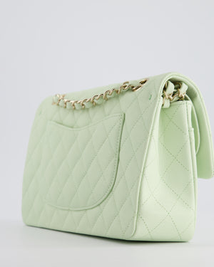 Chanel Pistachio Green Medium Double Flap Bag in Caviar Leather with Champagne Gold Hardware RRP £8,850