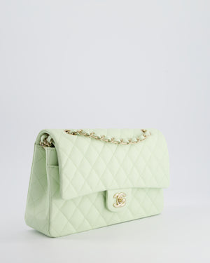 Chanel Pistachio Green Medium Double Flap Bag in Caviar Leather with Champagne Gold Hardware RRP £8,850