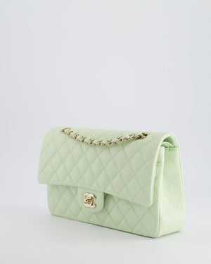 Chanel Pistachio Green Medium Double Flap Bag in Caviar Leather with Champagne Gold Hardware RRP £8,850