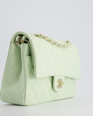 Chanel Pistachio Green Medium Double Flap Bag in Caviar Leather with Champagne Gold Hardware RRP £8,850