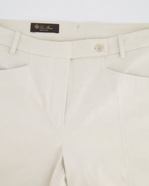 Loro Piana Chalk White Straight Leg Trousers Size IT 46 (UK 14) RRP £1,250