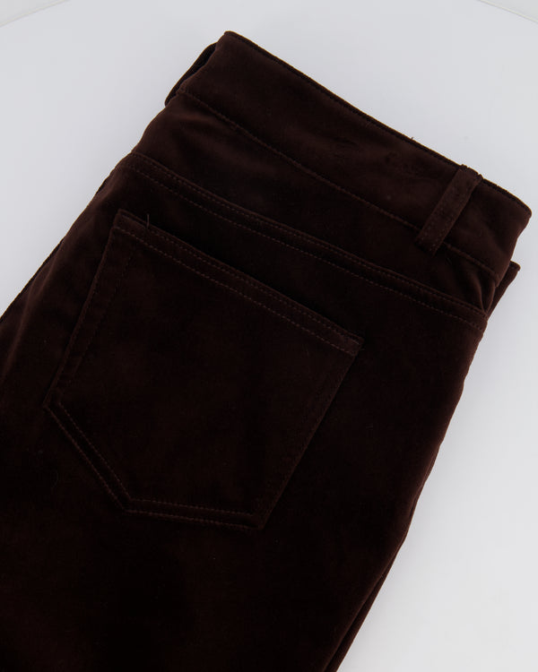 Loro Piana Dark Brown Velvet Straight Leg Trousers Size IT 46 (UK 14) RRP £1,250