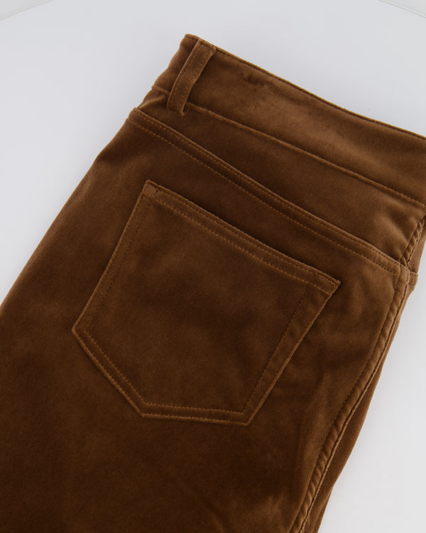 Loro Piana Teddy Brown Velvet Straight Leg Trousers Size IT 46 (UK 14) RRP £1,250