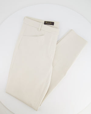 Loro Piana Chalk White Straight Leg Trousers Size IT 46 (UK 14) RRP £1,250