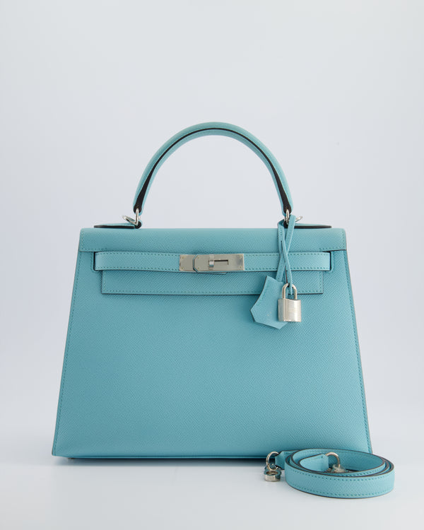 *FIRE PRICE* Hermès Kelly Sellier Bag 28cm in Bleu Atoll Epsom Leather with Palladium Hardware