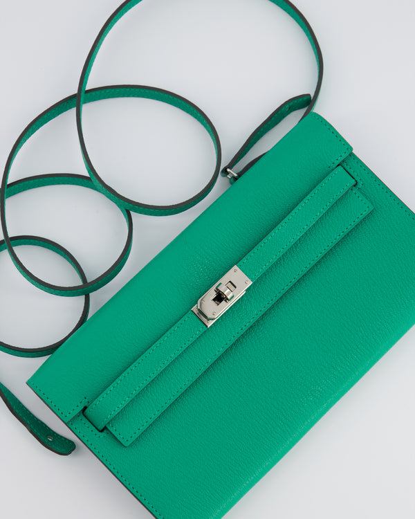 Hermès Kelly To Go Bag in Menthe Chevre Leather with Palladium Hardware