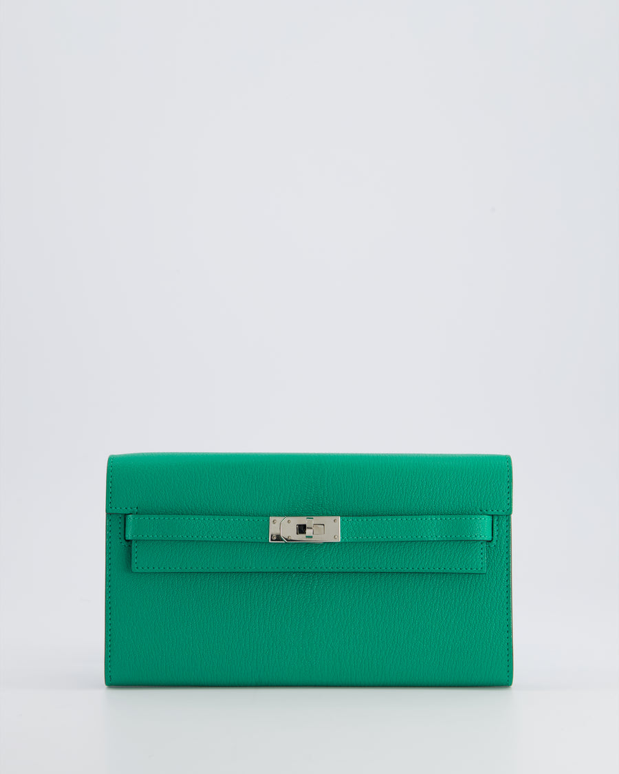 Hermès Kelly To Go Bag in Menthe Chevre Leather with Palladium Hardware