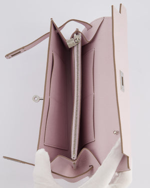 Hermès Kelly To Go Bag in Mauve Pale Epsom Leather with Palladium Hardware