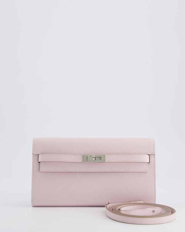 Hermès Kelly To Go Bag in Mauve Pale Epsom Leather with Palladium Hardware