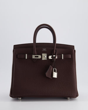 *HOT COLOUR* Hermes Birkin 25cm Bag in Rouge Sellier Togo Leather with Palladium Hardware