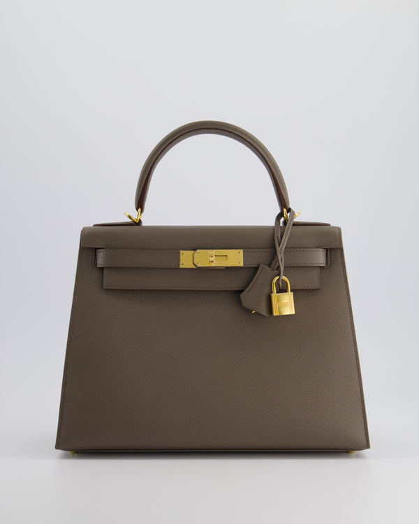 Hermès Kelly Sellier Bag 28cm in Gris Etain Epsom Leather with Gold Hardware