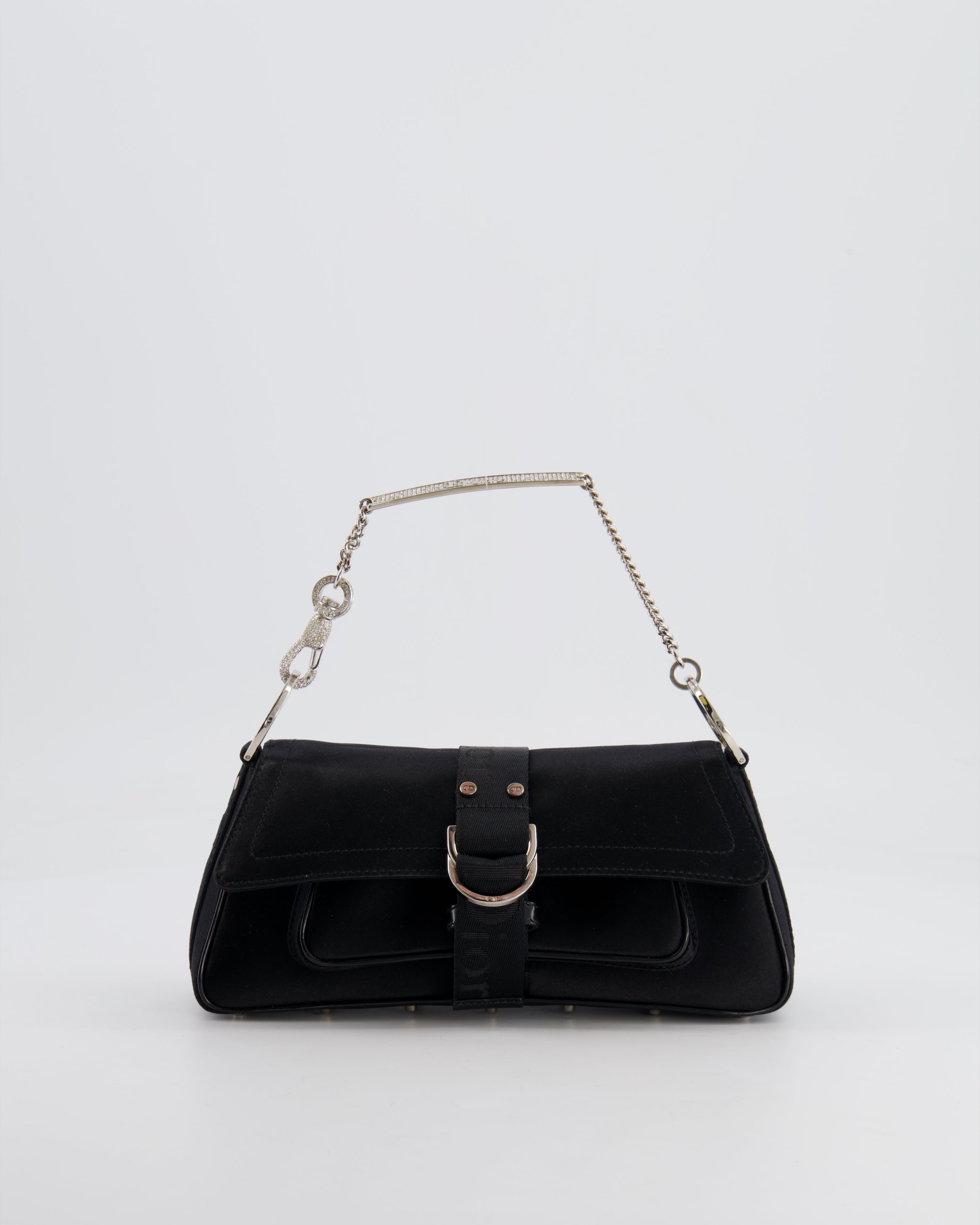 Christian Dior Black Mini Hardcore Bag with Crystal Hardware Details Sellier