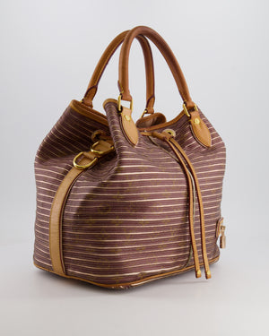 Louis Vuitton Limited Edition Burgundy and Brown Argent Monogram Eden Neo Peach Bag with Gold Hardware