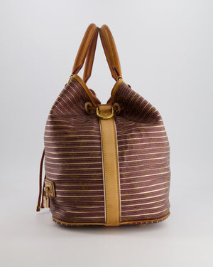 Louis Vuitton Limited Edition Burgundy and Brown Argent Monogram Eden Neo Peach Bag with Gold Hardware