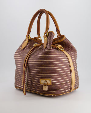 Louis Vuitton Limited Edition Burgundy and Brown Argent Monogram Eden Neo Peach Bag with Gold Hardware