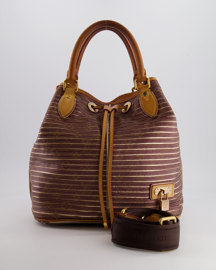 Louis Vuitton Limited Edition Burgundy and Brown Argent Monogram Eden Neo Peach Bag with Gold Hardware