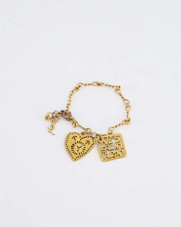 Yves Saint Laurent Vintage Bracelet in Gold with Logo Details