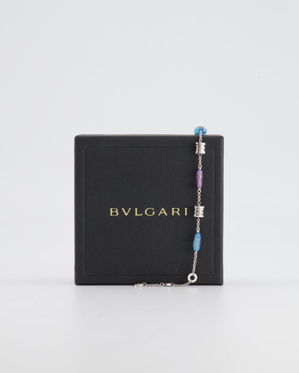 Bvlgari B.Zero1 Bracelet in White Gold, Topaz & Amethysts Size Medium/Large