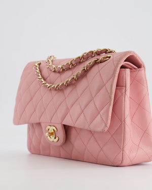 *FIRE PRICE* Chanel Bubblegum Pink Vintage Classic Medium Double Flap Bag in Lambskin Leather with 24K Gold Hardware