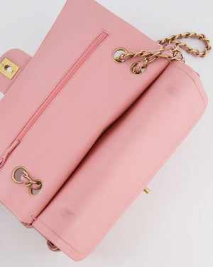 *FIRE PRICE* Chanel Bubblegum Pink Vintage Classic Medium Double Flap Bag in Lambskin Leather with 24K Gold Hardware