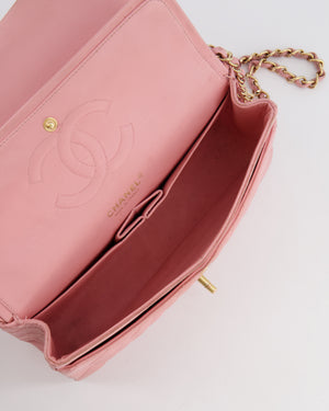 *FIRE PRICE* Chanel Bubblegum Pink Vintage Classic Medium Double Flap Bag in Lambskin Leather with 24K Gold Hardware