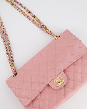 *FIRE PRICE* Chanel Bubblegum Pink Vintage Classic Medium Double Flap Bag in Lambskin Leather with 24K Gold Hardware