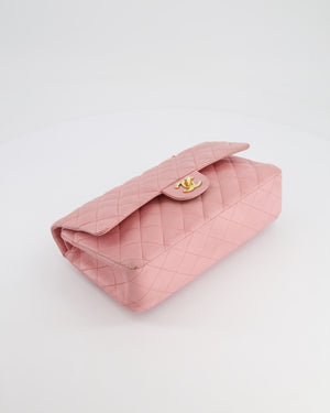 *FIRE PRICE* Chanel Bubblegum Pink Vintage Classic Medium Double Flap Bag in Lambskin Leather with 24K Gold Hardware