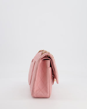 *FIRE PRICE* Chanel Bubblegum Pink Vintage Classic Medium Double Flap Bag in Lambskin Leather with 24K Gold Hardware