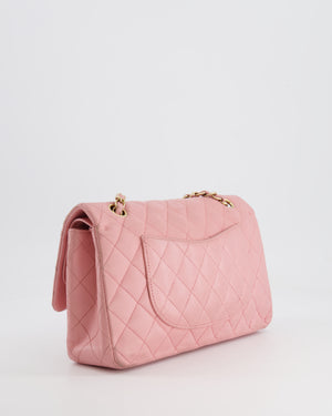 *FIRE PRICE* Chanel Bubblegum Pink Vintage Classic Medium Double Flap Bag in Lambskin Leather with 24K Gold Hardware