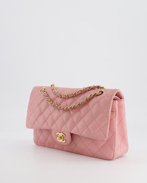 *FIRE PRICE* Chanel Bubblegum Pink Vintage Classic Medium Double Flap Bag in Lambskin Leather with 24K Gold Hardware