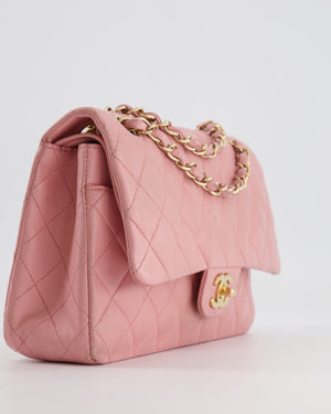 *FIRE PRICE* Chanel Bubblegum Pink Vintage Classic Medium Double Flap Bag in Lambskin Leather with 24K Gold Hardware