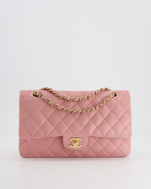 *FIRE PRICE* Chanel Bubblegum Pink Vintage Classic Medium Double Flap Bag in Lambskin Leather with 24K Gold Hardware