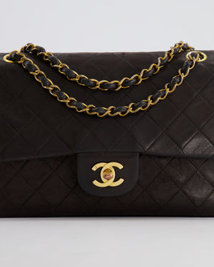 *FIRE PRICE* Chanel Vintage Brown Medium Classic Double Flap Bag in Lambskin Leather with 24K Gold Hardware