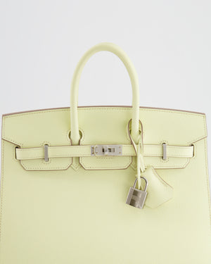 *RARE* Hermès Birkin 25cm Bag Sellier in Jaune Milton Epsom Leather with Palladium Hardware