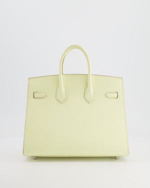 *RARE* Hermès Birkin 25cm Bag Sellier in Jaune Milton Epsom Leather with Palladium Hardware