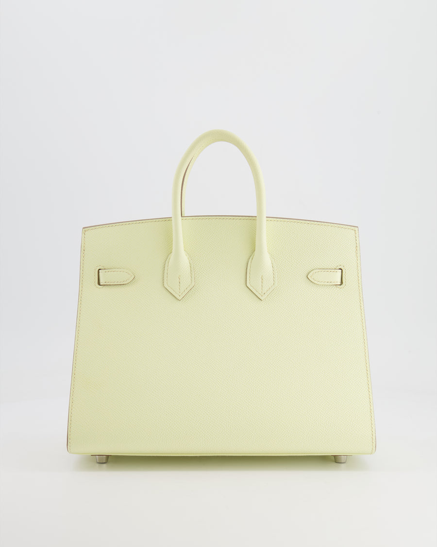 *RARE* Hermès Birkin 25cm Bag Sellier in Jaune Milton Epsom Leather with Palladium Hardware