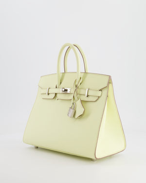 *RARE* Hermès Birkin 25cm Bag Sellier in Jaune Milton Epsom Leather with Palladium Hardware