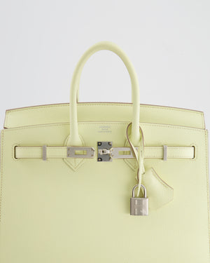 *RARE* Hermès Birkin 25cm Bag Sellier in Jaune Milton Epsom Leather with Palladium Hardware