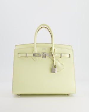 *RARE* Hermès Birkin 25cm Bag Sellier in Jaune Milton Epsom Leather with Palladium Hardware