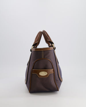 Celine Brown Boogie Canvas and Leather Bag with Silver Hardware