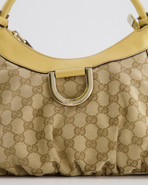 Gucci Beige Vintage GG Logo Canvas Abbey D-Ring Shoulder Bag with Silver Hardware