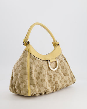 Gucci Beige Vintage GG Logo Canvas Abbey D-Ring Shoulder Bag with Silver Hardware